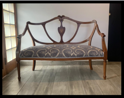 I.4011 BANCA DE CAOBA RUBIA RETAPIADA