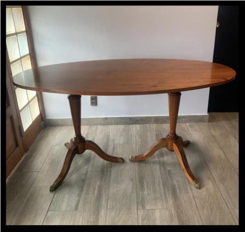 I.4012 MESA OVALADA DOBLE PATA