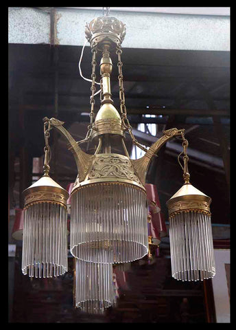 II.302 LÁMPARA DE CRISTALES TUBULARES