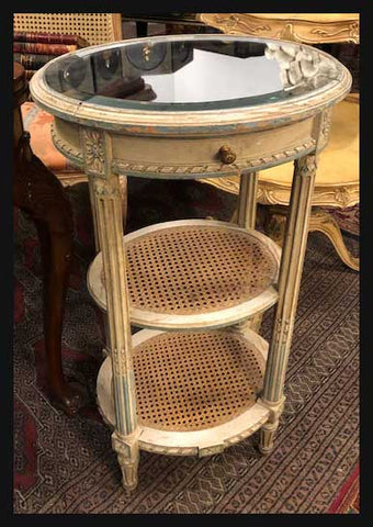 I.1574 PAR DE MESAS REDONDAS CUBIERTA DE ESPEJO