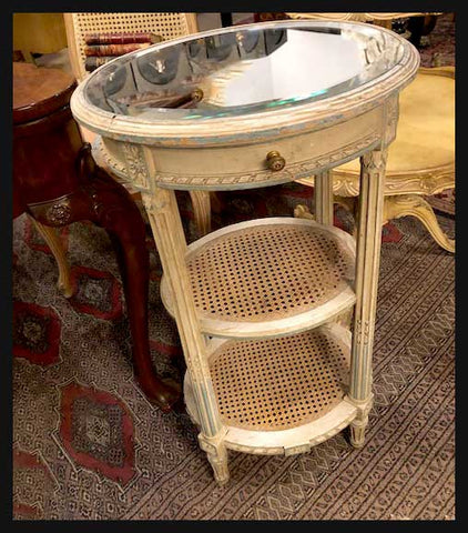 I.1574 PAR DE MESAS REDONDAS CUBIERTA DE ESPEJO