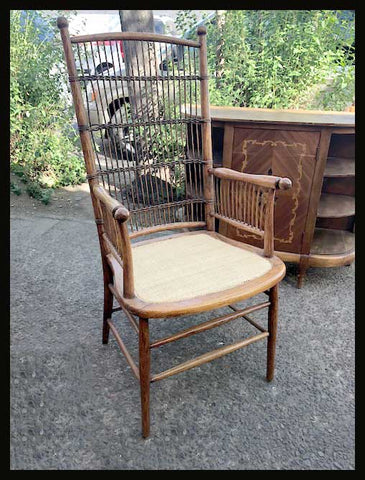 I.1279 SITIAL ALTO DE MADERA Y ESTERILLA