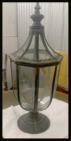 II.1854 PAR DE VELEROS DE FIERRO Y VIDRIO CURVO