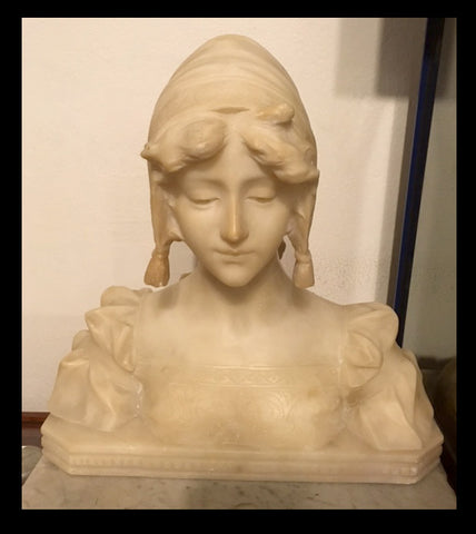 II.780 BUSTO DE ALABASTRO ITALIANO FIRMADO