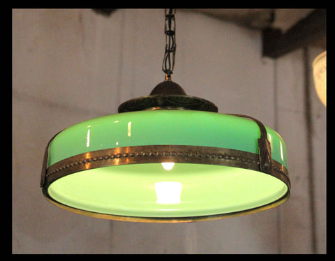 II.2 LÁMPARA COLGANTE DE OPALINA TURQUESA