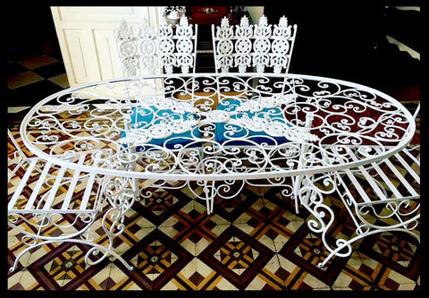 I.481 JUEGO DE TERRAZA DE FIERRO FORJADO Y FUNDIDO