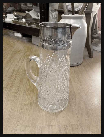 II.2158 JARRO DE VIDRIO Y PLAQUÉ