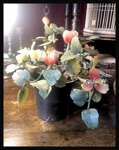 II.1886 ÁRBOL DE PIEDRA DURA EN BASE DE MORTERO