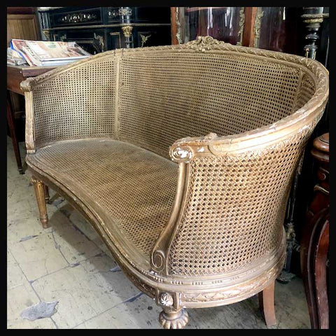 I.1292 CANAPÉ DE JUNCO DORADO