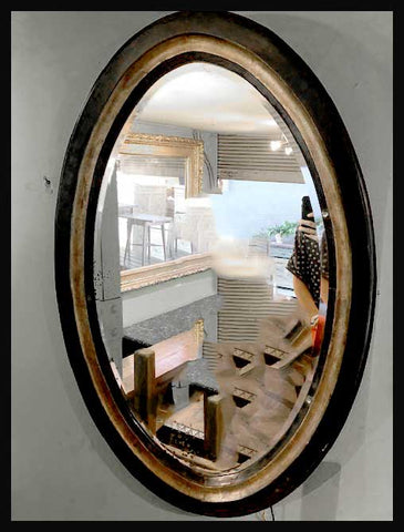 II.1931 ESPEJO OVALADO NEGRO