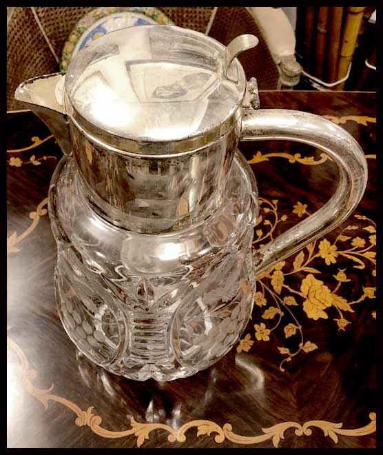 II.1587 JARRO CRISTAL Y PLAQUÉ