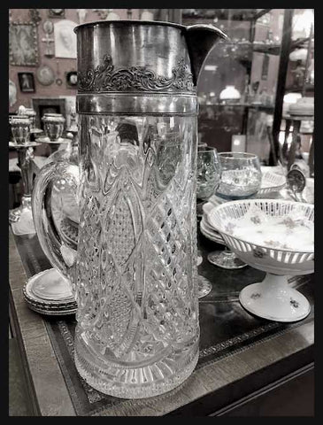 II.2215 JARRO DE CRISTAL Y PLAQUÉ