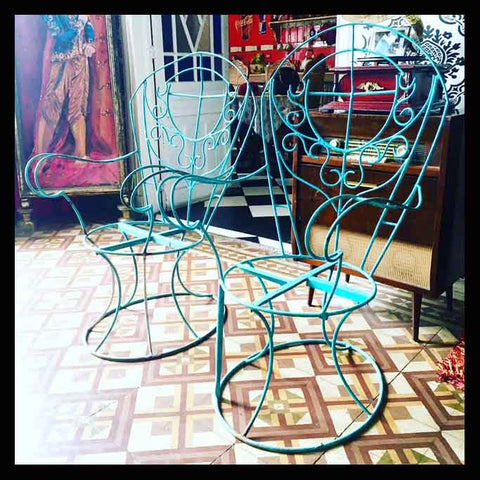 I.611 PAR DE SITIALES DE FIERRO FORJADO