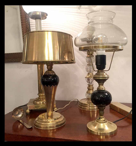 II.649 PAR DE LÁMPARAS DE ESCRITORIO DE BRONCE