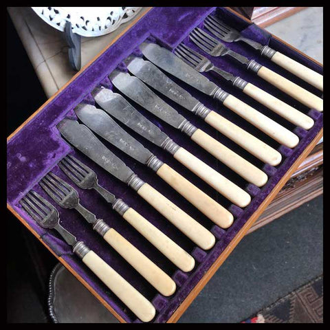 II.1629 CUBIERTOS DE PESCADO PARA 6 EN SU CAJA ORIGINAL