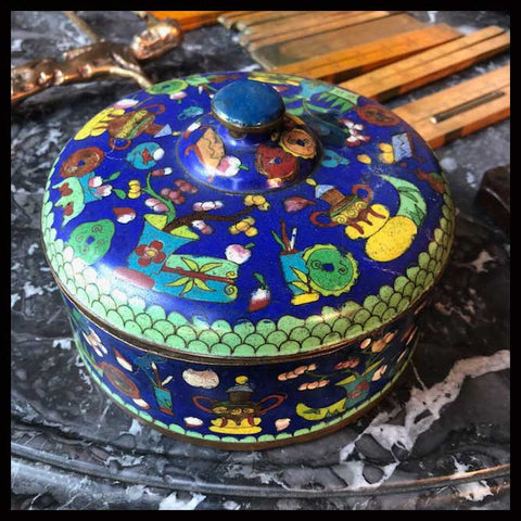 II.1636 POTE DE CLOISONNÉ AZUL