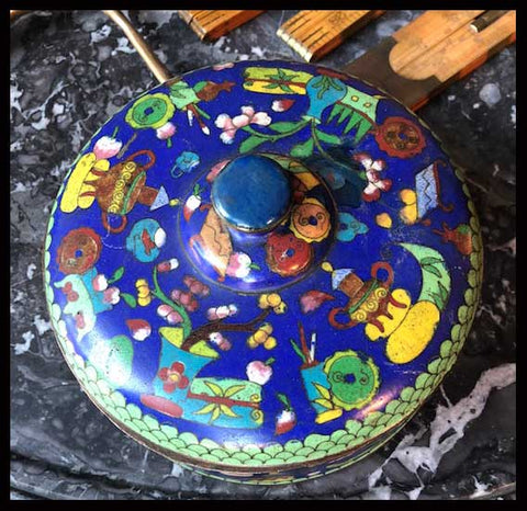 II.1636 POTE DE CLOISONNÉ AZUL