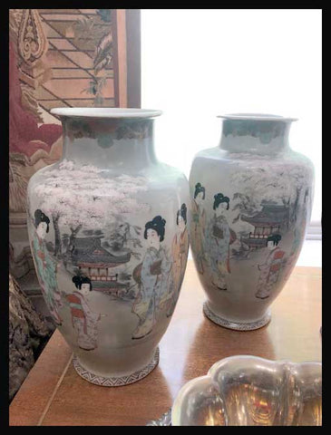 II.1963 PAR DE FLOREROS JAPONESES