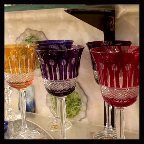 II.980 COPAS DE CRISTAL DE COLORES