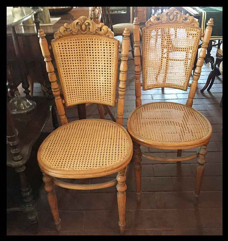 I.486 6 SILLAS DE MADERA Y JUNCO