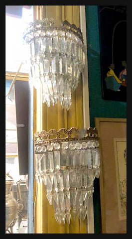 II.2253 PAR DE APLIQUÉS DE CRISTAL