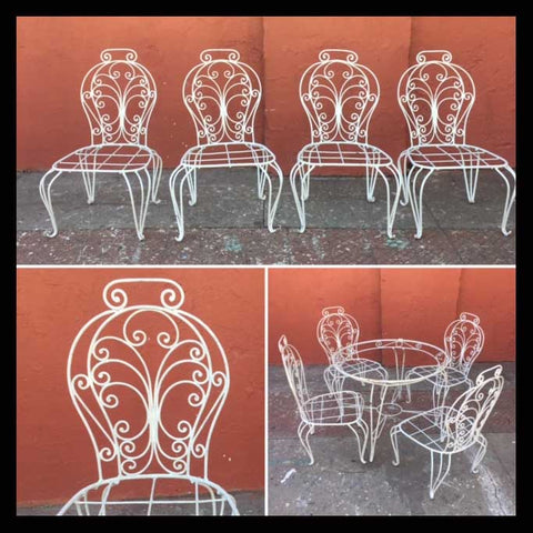 I.628 JUEGO DE TERRAZA DE FIERRO FORJADO