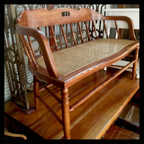 I.634 BANCA DE JUNCO Y MADERA