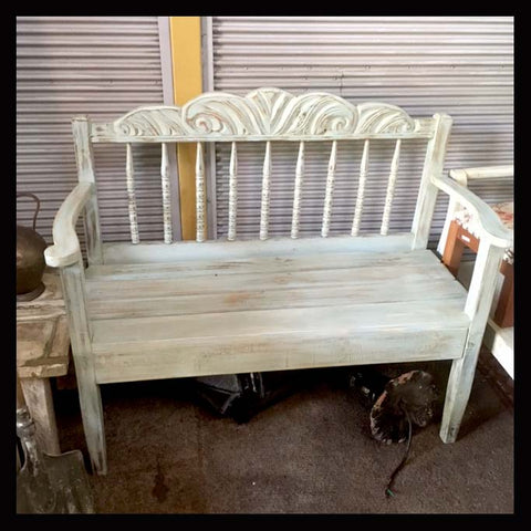 I.631 BANCA DE MADERA VERDE AGUA