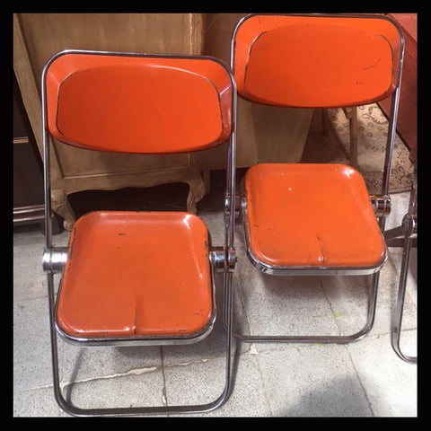 I.638 SILLAS CROMADAS PLEGABLES AÑOS 60