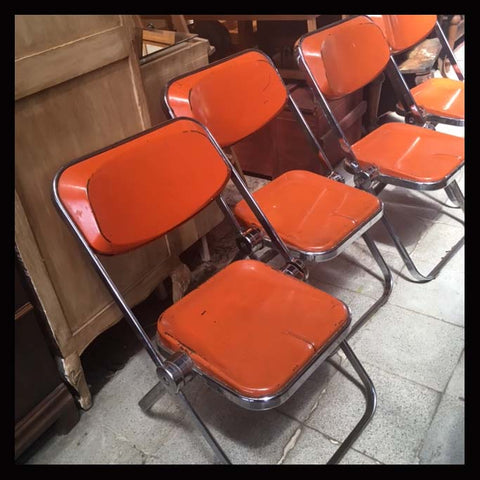 I.638 SILLAS CROMADAS PLEGABLES AÑOS 60