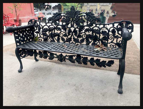 I.1433 BANCA DE FIERRO FUNDIDO NEGRA