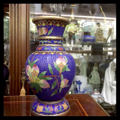 II.1089 FLORERO CLOISONNÉ AZUL