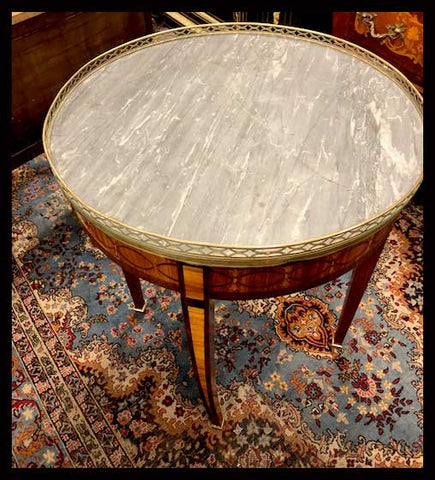 I.1113 MESA CON MARQUETERÍA Y MÁRMOL