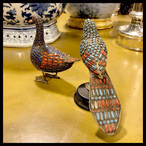 II.1658 PAR DE PÁJAROS DE CLOISONNÉ