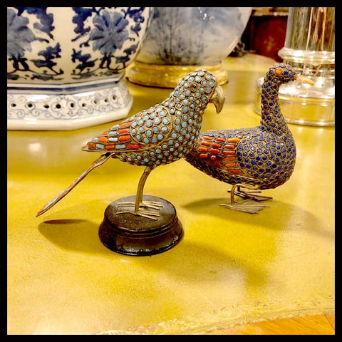 II.1658 PAR DE PÁJAROS DE CLOISONNÉ