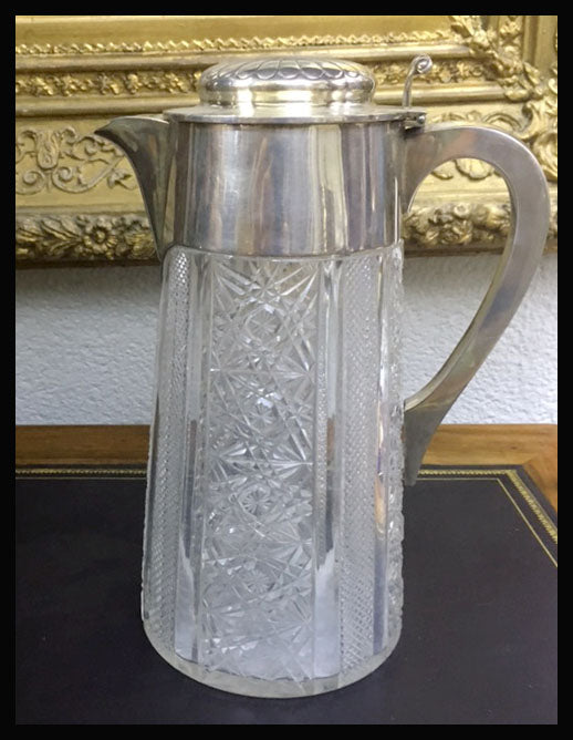 II.1165 JARROS DE CRISTAL Y PLAQUÉ