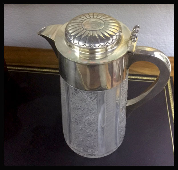 II.1165 JARROS DE CRISTAL Y PLAQUÉ