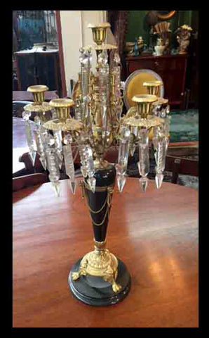 II.357 CANDELABROS DE MÁRMOL Y BRONCE