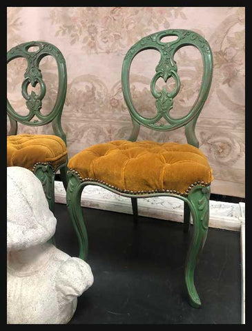 I.1503 PAR DE SILLAS DE FELPA AMARILLA