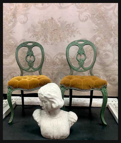 I.1503 PAR DE SILLAS DE FELPA AMARILLA