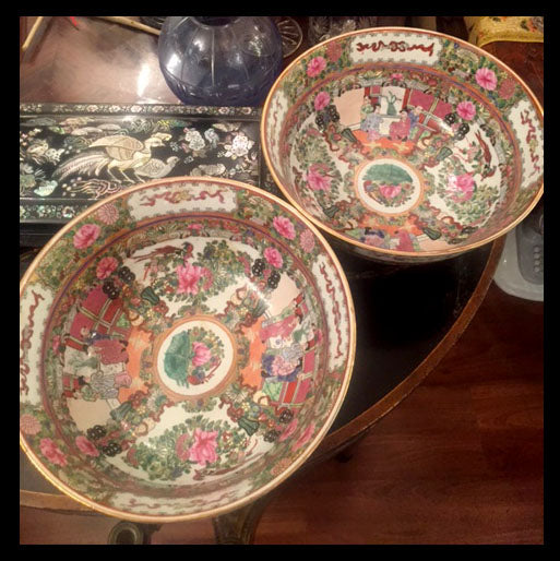 II.386 PAR DE FUENTES CENTRO DE MESA CANTÓN