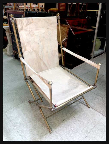 I.1525 SILLÓN DE BRONCE Y LONA