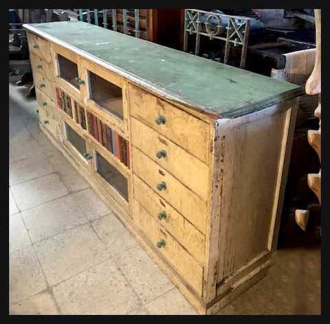I.1527 MUEBLE CAJONES VERDE Y CREMA