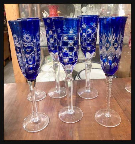 II.2106 COPAS DE CHAMPAÑA AZULES