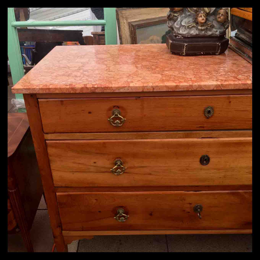 I.923 CÓMODA DE LINGUE Y MÁRMOL ROSADO