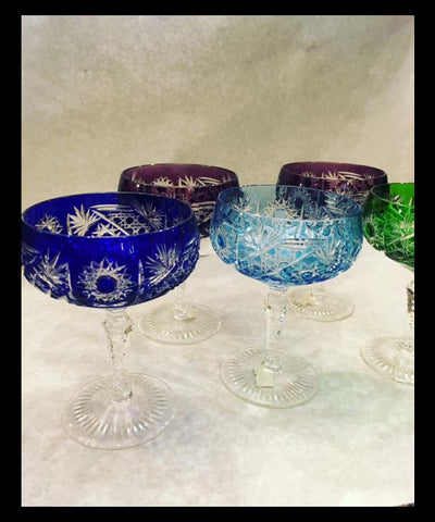 II.1475 COPAS DE CRISTAL BOHEMIA