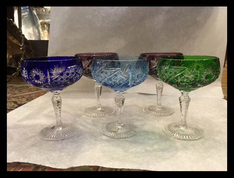 II.1475 COPAS DE CRISTAL BOHEMIA