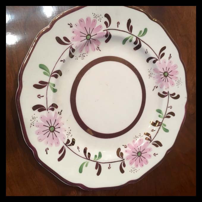 II.1448 PLATOS CON FLORES ROSADAS